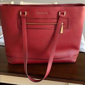 Deep Red Michael Kors Tote Purse